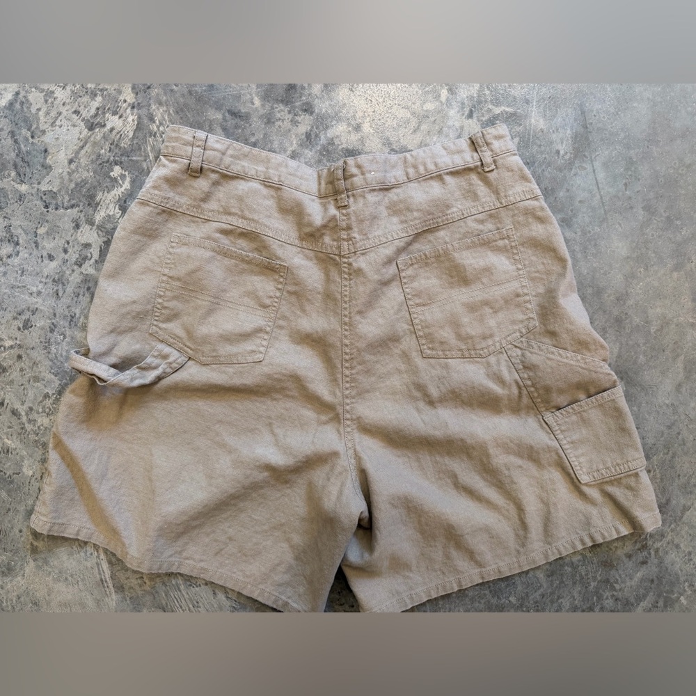 90s Bill Blass Linen Carpenter Short - Picture 3 of 4